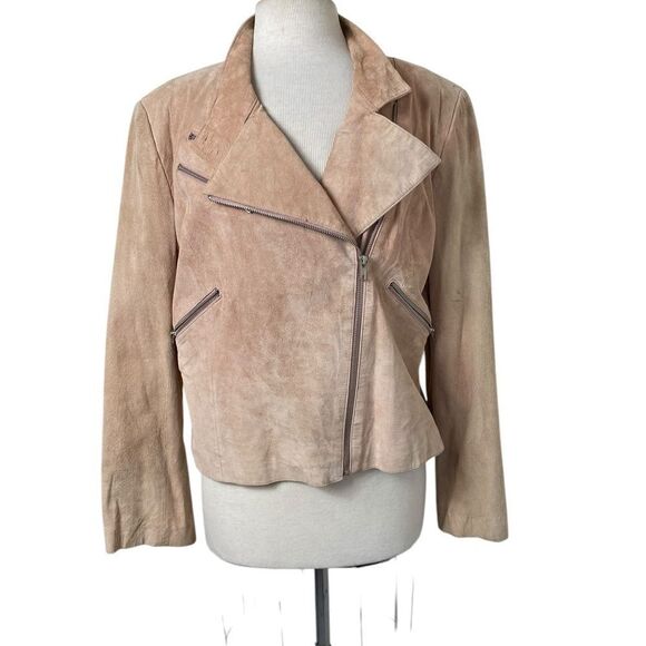 Brandon Thomas XL vintage Dusty Rose Moto style suede jacket - Picture 3 of 9